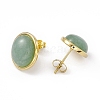 Gemstone Oval Stud Earrings EJEW-L282-10G-3