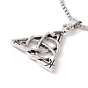 Alloy Trinity Knot Pendant Necklace with 201 Stainless Steel Box Chains NJEW-E016-13AS-3