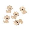 Brass Micro Pave Cubic Zirconia Pendants ZIRC-P100-03G-4