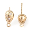 Brass Pave Clear Cubic Zirconia Stud Earring Findings KK-N256-02G-D-2