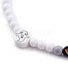 Polymer Clay Ghost Beaded Mobile Straps for Halloween HJEW-JM00430-3