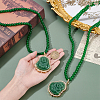 2Pcs Alloy Glass Buddha Pendant 6MM Round Glass Beaded Necklaces NJEW-ME0001-15-3