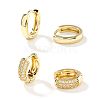 Brass Pave Clear Cubic Zirconia Hoop Earring Sets PB6387-4