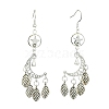 304 Stainless Steel & Tibetan Style Alloy Dangle Earrings EJEW-TA00471-1