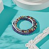 Faceted Glass & Natural Amethyst Stretch Beaded Bracelets Sets BJEW-TA00202-04-2