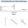 2 Pairs Sterling Silver Stud Earring Findings STER-BBC0007-08-2