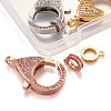 Brass Micro Pave Cubic Zirconia Lobster Claw Clasps ZIRC-TA0001-12-16