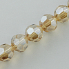 Electroplate Glass Bead Strands EGLA-R015-8mm-24-2