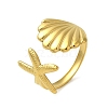 Ocean Beach Series 304 Stainless Steel Cuff Ring X-RJEW-Q820-02F-1