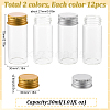 SUNNYCLUE 24Pcs 2 Colors Clear Glass Bottles Bead Containers CON-SC0001-12-2