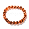 Unisex Natural Sugar Heart Agate Beaded Stretch Bracelets BJEW-K097-01A-03-2