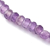 Faceted Rondelle Natural Amethyst Beads Stretch Bracelets BJEW-JB06383-02-4