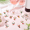 16Pcs 16 Styles Mushroom & Cactus Potted Alloy Enamel Wine Glass Charms AJEW-MA00001-4