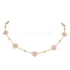 Flower Glass Beads Necklace NJEW-JN04937-1