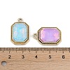 UV Plating Alloy with Mixed Color Glass Rhinestone Pendants FIND-M018-38G-3