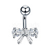 Clear Cubic Zirconia Belly Button Rings WG9960A-30-1