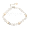 Natural Quartz Crystal Rock Crystal Chips Beaded Bracelets BJEW-M315-02P-1