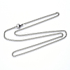304 Stainless Steel Curb Chain Necklace NJEW-S420-001A-P-3