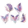 5Pcs 5 Styles Feather Waterproof PET Stickers Sets DIY-B071-03D-1