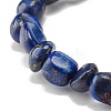 Natural Lapis Lazuli Nuggets Beads Stretch Bracelet BJEW-JB07144-03-5