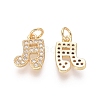 Golden Plated Brass Charms ZIRC-L087-043G-2