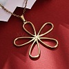 Hollow Flower 304 Stainless Steel Pendant Necklaces NJEW-M096-25G-4