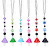 DICOSMETIC 6Pcs 6 Colors Resin Mushroom/Evil Eye/Flower Pendant Decorations HJEW-DC0001-10-1