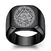 The Seven-Pointed Star Pattern 304 Stainless Steel Finger Rings FS-WGB7142-11-1