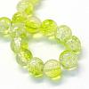 Baking Painted Transparent Crackle Glass Round Bead Strands DGLA-Q018-8mm-25-2