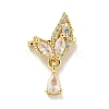 Butterfly Shape Brass Clear Cubic Zirconia Multi-Strand Links KK-L075-010LG-2