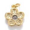 Brass Cubic Zirconia Charms KK-G399-06C-2