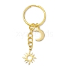 201 Stainless Steel Sun & 304 Stainless Steel Moon Keychain KEYC-JKC00974-4