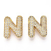 Brass Micro Pave Cubic Zirconia Pendants KK-N254-06G-N-1