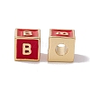 Rack Plating Brass Enamel Beads KK-B060-04G-03B-1