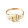 Natural Sea Shell Finger Rings RJEW-TA00168-3