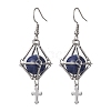 Natural Lapis Lazuli Dangle Earrings EJEW-JE05600-02-1