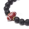 Natural Lava Rock & Acrylic Braided Bead Bracelet BJEW-JB08554-6