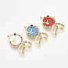 Brass Micro Pave Cubic Zirconia Links ZIRC-S061-124-1