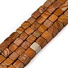 Natural Wood Lace Stone Beads Strands G-T139-6x6-03B-4