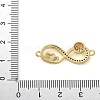 Brass Micro Pave Clear Cubic Zirconia Heart Infinity Connector Charms KK-M319-10G-3