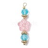 20Pcs Glass Flower Pendants PALLOY-JF03142-3