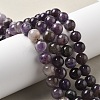 Round Natural Chevron Amethyst Bead Strands G-S380-01B-01-5