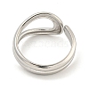 Non-Tarnish 304 Stainless Steel Open Cuff Ring for Women RJEW-A043-23P-3