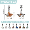 36Pcs 9 Colors Tibetan Style Alloy & Brass & Gemstone Chip European Dangle Charms PALLOY-FH00146-2