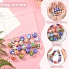 24Pcs 6 Styles Printed Round Silicone Focal Beads SIL-YW0001-76A-4