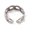 Non-Tarnish 304 Stainless Steel Oval Curb Chain Cuff Rings for Women RJEW-G322-04P-3