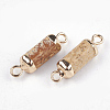 Electroplate Natural Picture Jasper Links connectors G-S344-01F-2