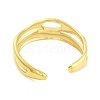 Real 18K Gold Plated 304 Stainless Steel Open Cuff Rings for Women RJEW-B061-01G-05-3