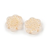 Baking Paint and Golden Metal Enlaced Glass Beads DGLA-T004-09L-2