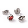 Rhinestone Column Stud Earrings EJEW-H357-04P-04-3